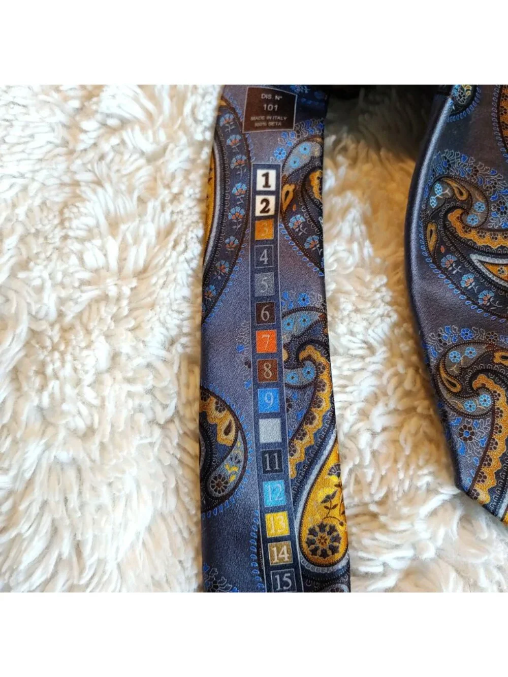 Ermenegildo Zegna Quindici #101 Silk Paisley Tie Made Italy Luxury